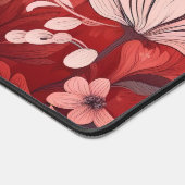 レッドピンクワイルドフラワー蝶パーソナライズされたの名前 デスクマット (コーナー)
