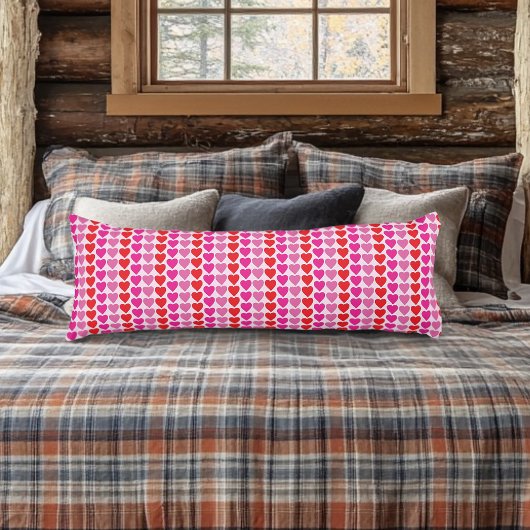 レッドピンク明るい赤紫色ハート ボディピロー