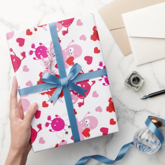 レッドピンク格言状ギフトラッピング紙 ラッピングペーパー (ギフト)