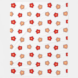 レッドピンク熱帯フローラ春夏 フリースブランケット