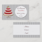レッドピンク結婚のケーキメーカーの名刺 名刺 (正面/裏面)