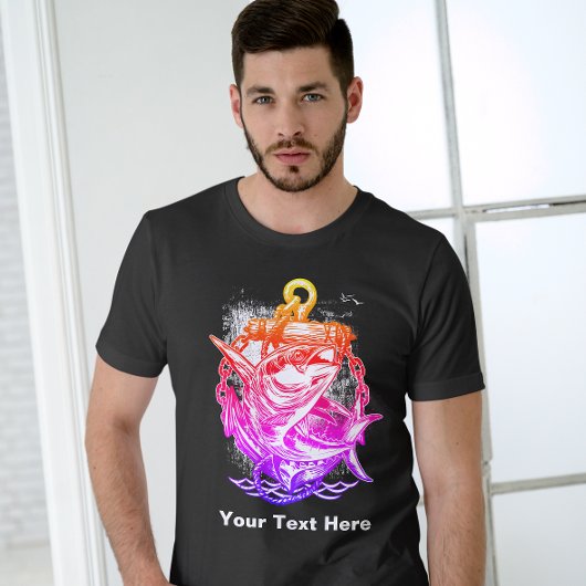 レッドピンク魚釣りクラブTシャツ Tシャツ