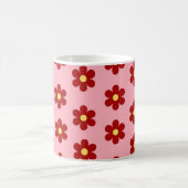 レッドピンクY2Kワイルドフラワーはっきりしたレトロ春キッチン コーヒーマグカップ (中央)