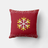 レッドピースジョイラブホリデースノーフレークはっきりしたモダン クッション (裏面)