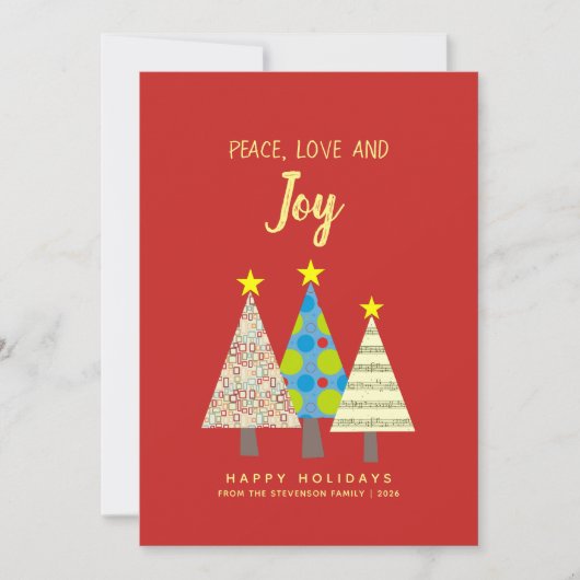 レッドピースラブジョイホリデーカード シーズンカード (正面)