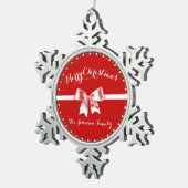 レッドピーターパーソナライズされたクリスマスオーナメント スノーフレークピューターオーナメント (右)