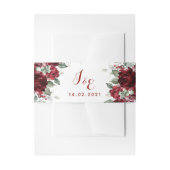 レッドピーニーエピファニー結婚式招待状スイート 招待状ベリーバンド (正面例)