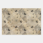 レッドピーニーステームパンクスカルエフェメラ ラッピングペーパーシート (正面3)