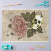 レッドピーニーステームパンクスカルエフェメラ 薄葉紙 (クラフト)