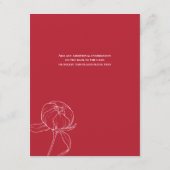 レッドピーニーラインスケッチ結婚式招待状、詳細 エンクロージャーカード (裏面)