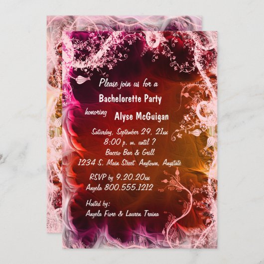 レッドファイアフローラバチェロレッテ招待状 招待状 (正面/裏面)