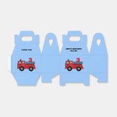 レッドファイアートラックキッドの誕生日写真カスタム フェイバーボックス (折り畳みなし)