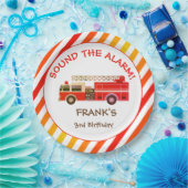 レッドファイアートラックバースデーパーティー紙プレート ペーパープレート (パーティー)