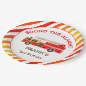 レッドファイアートラックバースデーパーティー紙プレート ペーパープレート (アングル)