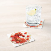 レッドファイアーホース – 2026年新年お祝いデザイン スクエアペーパーコースター (インサイチュ)