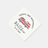 レッドファイア素朴ートラックハッピーバースデー紙ナプキンス スタンダードカクテルナプキン (角)