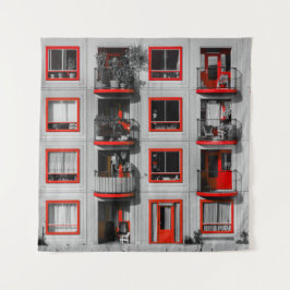 レッドファサードZuidoostバルコニー建物写真 タペストリー