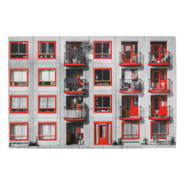 レッドファサードZuidoostバルコニー建物写真 メタルプリント