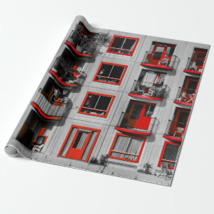 レッドファサードZuidoostバルコニー建物写真 ラッピングペーパー