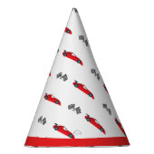 レッドファスト1レトロなレースカー市松模様にフラグのレース パーティーハット (右)