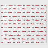 レッドファスト1レトロなレースカー市松模様にフラグのレース ラッピングペーパー (フラット)