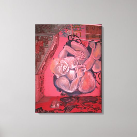 レッドファットレディーグラフィティ通りアート実在、ワールドアート キャンバスプリント (正面)