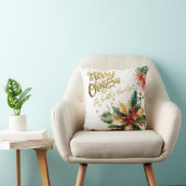 レッドファミリーエレガント金ゴールドグリッタースクリプトクリスマス クッション (椅子)