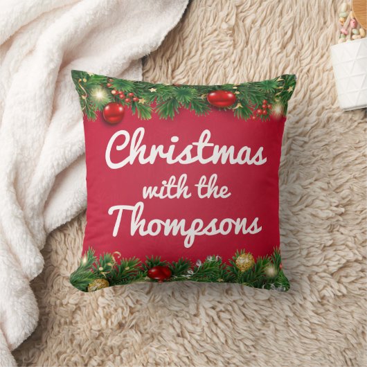 レッドファミリークリスマスホリデーホーム クッション (ブランケット)
