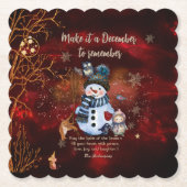 レッドファンシー金ゴールドホリデーパーティーとキャラクター ペーパーコースター (正面)