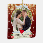 レッドファーストメリー+ホワ結婚したイトスノーグローブ セラミックオーナメント (右)