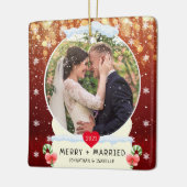 レッドファーストメリー+ホワ結婚したイトスノーグローブ セラミックオーナメント (左)