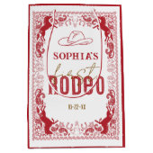 レッドファーストロデオ誕生日の好意バッグ – 西カウボ ミディアムペーパーバッグ (正面)