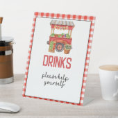 レッドファーマーズマーケットバースデーパーティードリンクサイン 台座サイン (インサイチュ)