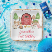 レッドファームアニマルバースデーパーティー ペーパープレート (パーティー)