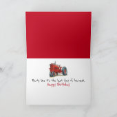 レッドファームトラクターインザコーンフィールド誕生日 カード (内部)