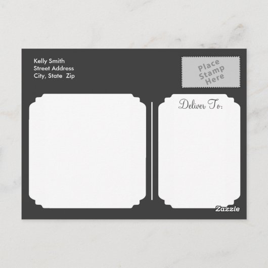 レッドファームトラクターオンタンストライプズ ポストカード (裏面)