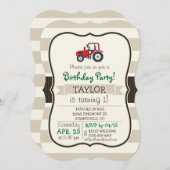 レッドファームトラクターオンタンストライプズ 招待状 (正面/裏面)