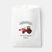 レッドファームトラクター子供の誕生日パーティー フェイバーバッグ (正面)
