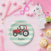 レッドファームトラクター ペーパープレート (パーティー)