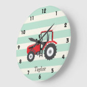 レッドファームトラクター ラージ壁時計 (傾斜)