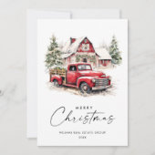 レッドファームトラッククリスマスグリーティ企業のング シーズンカード (正面)