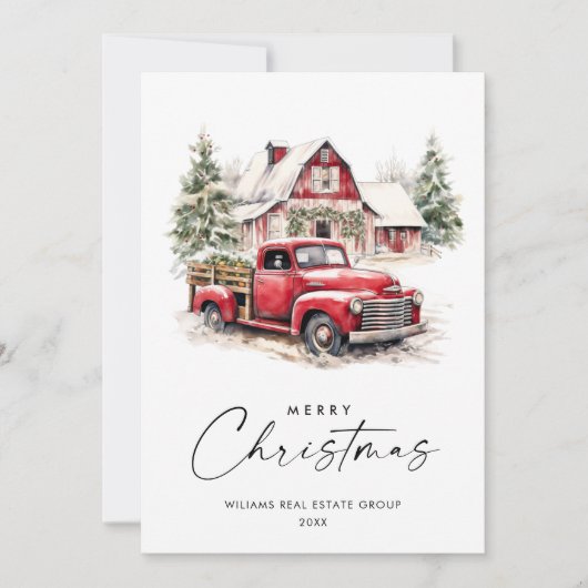 レッドファームトラッククリスマスグリーティ企業のング シーズンカード (正面)