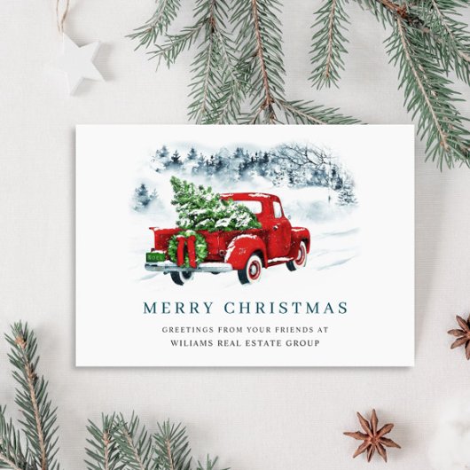 レッドファームトラッククリスマスグリーティ企業のング シーズンカード