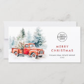 レッドファームトラッククリスマスグリーティ企業のング シーズンカード (正面)