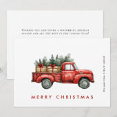 レッドファームトラッククリスマスグリーティ企業のング シーズンカード (正面/裏面)