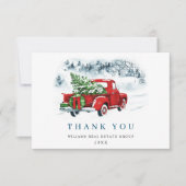 レッドファームトラッククリスマスホリデ企業のー サンキューカード (正面)