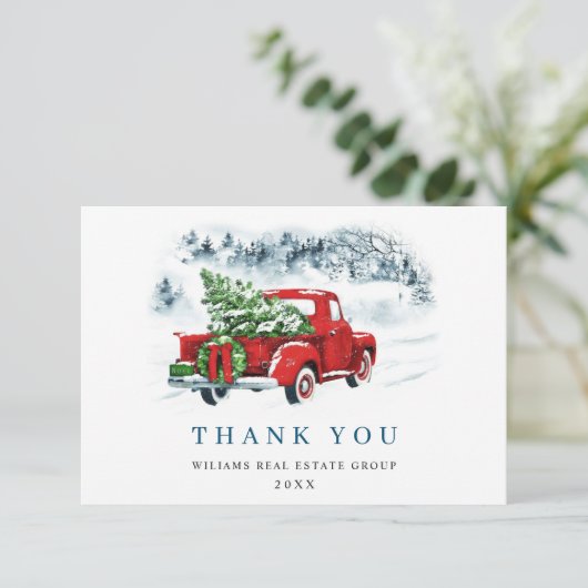 レッドファームトラッククリスマスホリデ企業のー サンキューカード (スタンド正面)