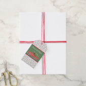 レッドファームトラックホリーパターンクリスマスプレゼントラベル ギフトタグ (より糸付き)