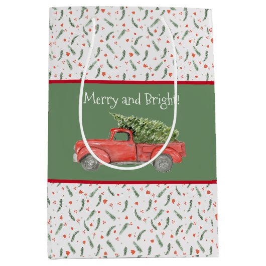 レッドファームトラックホリーミエリーと明るい ミディアムペーパーバッグ (正面)