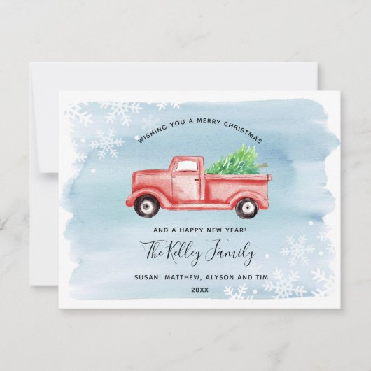 レッドファームハウストラックプチットホリデーカード シーズンカード (正面)